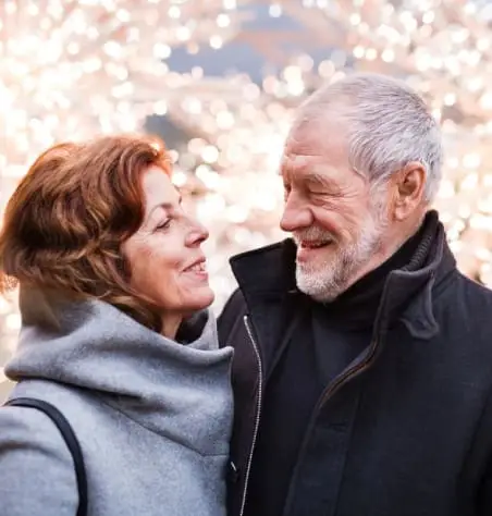 Couple in love, looking at each other.